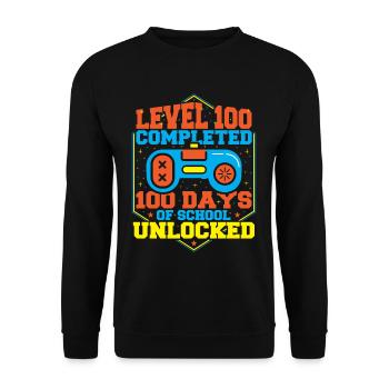Level 100 Completed 100 Days Of School Unlocked - Unisex Sweatshirt - black - Front - Alina (178cm) & Michal (187cm)