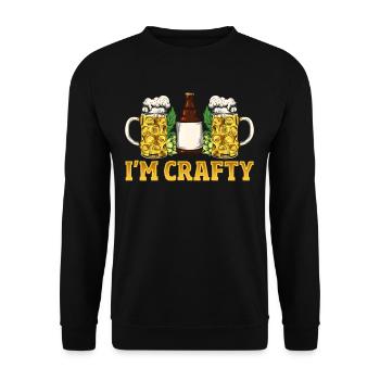 I'm Crafty Craft Beer Brewing - Unisex Sweatshirt - black - Front - Alina (178cm) & Michal (187cm)