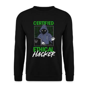 Développeur certifié de réseau de piratage éthique - Sweat-shirt Unisexe - noir - Devant - Alina (178cm) & Michal (187cm)