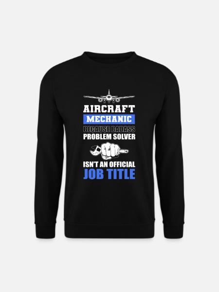 Aircraft Mechanic Official Job Title Aviation - Unisex Pullover - Schwarz
