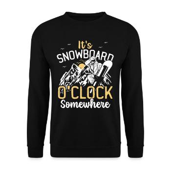 It's Snowboard O'Clock Somewhere Snowboarding - Unisex Sweatshirt - black - Front - Alina (178cm) & Michal (187cm)