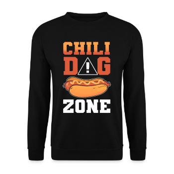 Chili Dog Zone Hotdog Chili Dog - Sweat-shirt Unisexe - noir - Devant - Alina (178cm) & Michal (187cm)