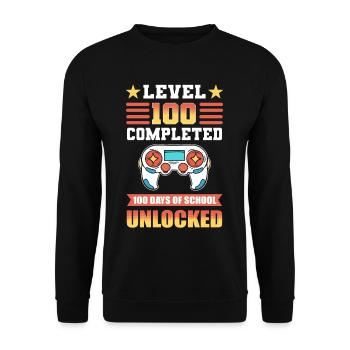 Level 100 Completed 100 Days Of School Unlocked - Unisex Sweatshirt - black - Front - Alina (178cm) & Michal (187cm)