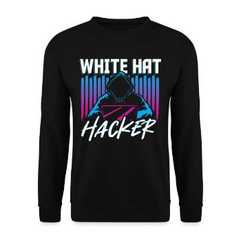 White Hat Hacker Piratage Réseau Internet - Sweat-shirt Unisexe - noir - Devant - Alina (178cm) & Michal (187cm)
