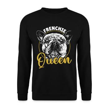 Frenchie Queen French Bulldog Frenchie Mom - Unisex Sweatshirt - black - Front - Alina (178cm) & Michal (187cm)