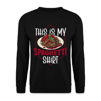 Ceci est ma chemise spaghetti Italian Pasta Lover - Sweat-shirt Unisexe - noir - Devant - Alina (178cm) & Michal (187cm)
