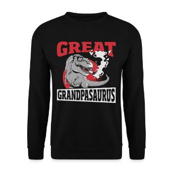 Great Grandpasaurus Great Grandpa Grandfather - Unisex Pullover - Schwarz - Vorne - Alina (178cm) & Michal (187cm)