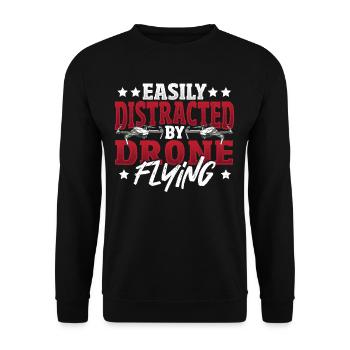 Easily Distracted By Drone Flying Drone Pilot - Unisex Sweatshirt - black - Front - Alina (178cm) & Michal (187cm)