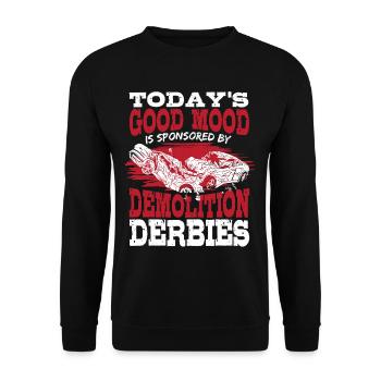 Today's Good Mood Is Sponsored By Demolition Derby - Unisex Pullover - Schwarz - Vorne - Alina (178cm) & Michal (187cm)