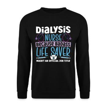 Dialysis Nurse Official Job Title Nephrology - Unisex Sweatshirt - black - Front - Alina (178cm) & Michal (187cm)