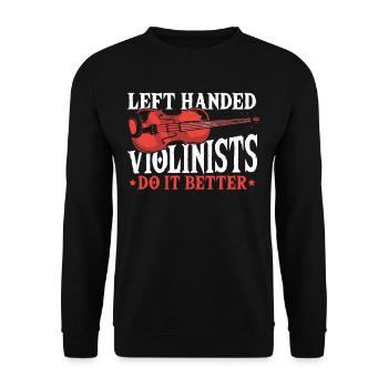 Les violonistes gauchers le font mieux Violoniste - Sweat-shirt Unisexe - noir - Devant - Alina (178cm) & Michal (187cm)