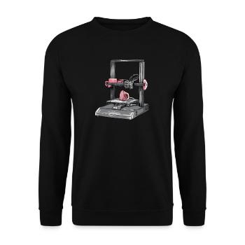 3D Druck Printing CAD PLA Filament 3d drucken - Unisex Pullover - Schwarz - Vorne - Alina (178cm) & Michal (187cm)