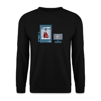3D Druck Printing CAD PLA Filament 3d drucken - Unisex Pullover - Schwarz - Vorne - Alina (178cm) & Michal (187cm)