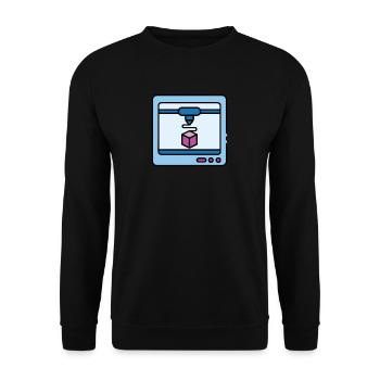3D Druck Printing CAD PLA Filament 3d drucken - Unisex Pullover - Schwarz - Vorne - Alina (178cm) & Michal (187cm)