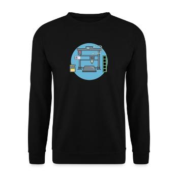 3D Druck Printing CAD PLA Filament 3d drucken - Unisex Pullover - Schwarz - Vorne - Alina (178cm) & Michal (187cm)