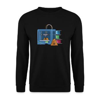 3D Druck Printing CAD PLA Filament 3d drucken - Unisex Pullover - Schwarz - Vorne - Alina (178cm) & Michal (187cm)