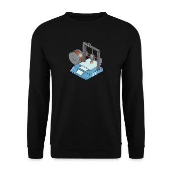 3D Druck Printing CAD PLA Filament 3d drucken - Unisex Pullover - Schwarz - Vorne - Alina (178cm) & Michal (187cm)