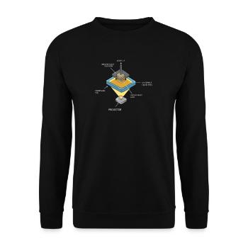 3D Druck Printing CAD PLA Filament 3d drucken - Unisex Pullover - Schwarz - Vorne - Alina (178cm) & Michal (187cm)