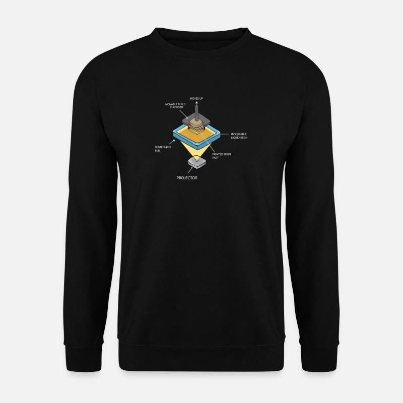 3D Druck Printing CAD PLA Filament 3d drucken - Unisex Pullover - Schwarz