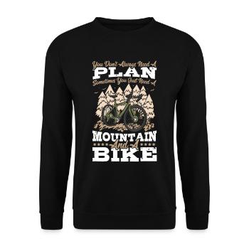 Parfois, vous avez juste besoin d’une montagne et d’un VTT à vélo - Sweat-shirt Unisexe - noir - Devant - Alina (178cm) & Michal (187cm)