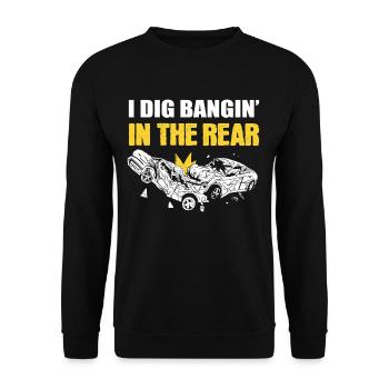 I Dig Bangin' In The Rear Demolition Derby Racing - Unisex Pullover - Schwarz - Vorne - Alina (178cm) & Michal (187cm)