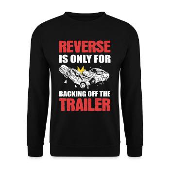 Reverse Is Only For Backing Off Demolition Derby - Unisex Pullover - Schwarz - Vorne - Alina (178cm) & Michal (187cm)