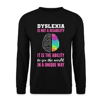 Dyslexia Awareness Dyslexia Warrior - Unisex Pullover - Schwarz - Vorne - Alina (178cm) & Michal (187cm)