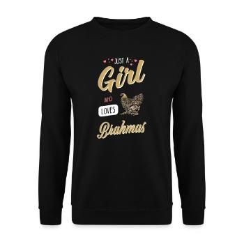 Brahma Chicken I Chicken Poultry Motif for - Unisex Sweatshirt - black - Front - Alina (178cm) & Michal (187cm)