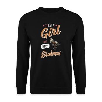 Brahma Chicken I Chicken Poultry Motif for - Unisex Sweatshirt - black - Front - Alina (178cm) & Michal (187cm)