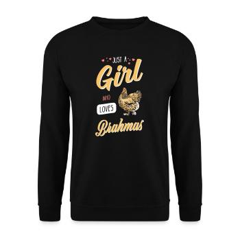 Brahma Chicken I Chicken Poultry Motif for - Unisex Sweatshirt - black - Front - Alina (178cm) & Michal (187cm)