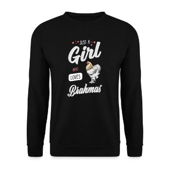 Brahma Hühner I Chicken Geflügel Motiv für - Unisex Pullover - Schwarz - Vorne - Alina (178cm) & Michal (187cm)