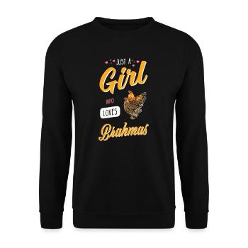 Brahma Chicken I Chicken Poultry Motif for - Unisex Sweatshirt - black - Front - Alina (178cm) & Michal (187cm)