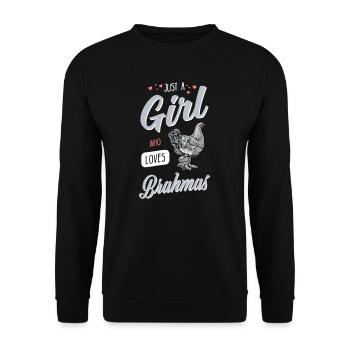 Brahma Chicken I Chicken Poultry Motif for - Unisex Sweatshirt - black - Front - Alina (178cm) & Michal (187cm)