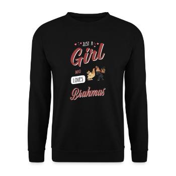 Brahma Chicken I Chicken Poultry Motif for - Unisex Sweatshirt - black - Front - Alina (178cm) & Michal (187cm)