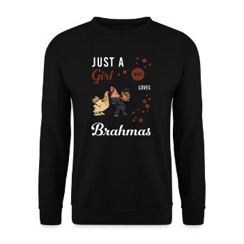 Brahma Chicken I Chicken Poultry Motif for - Unisex Sweatshirt - black - Front - Alina (178cm) & Michal (187cm)