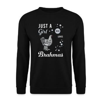 Brahma Chicken I Chicken Poultry Motif for - Unisex Sweatshirt - black - Front - Alina (178cm) & Michal (187cm)