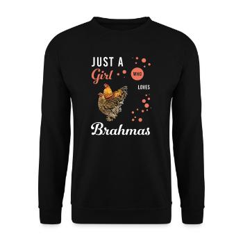 Brahma Hühner I Chicken Geflügel Motiv für - Unisex Pullover - Schwarz - Vorne - Alina (178cm) & Michal (187cm)
