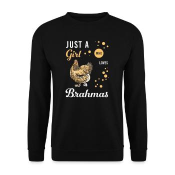 Brahma Chicken I Chicken Poultry Motif for - Unisex Sweatshirt - black - Front - Alina (178cm) & Michal (187cm)