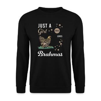 Brahma Chicken I Chicken Poultry Motif for - Unisex Sweatshirt - black - Front - Alina (178cm) & Michal (187cm)