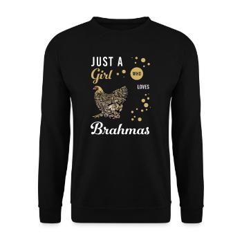 Brahma Chicken I Chicken Poultry Motif for - Unisex Sweatshirt - black - Front - Alina (178cm) & Michal (187cm)