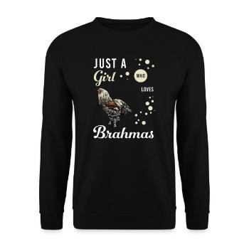 Brahma Chicken I Chicken Poultry Motif for - Unisex Sweatshirt - black - Front - Alina (178cm) & Michal (187cm)
