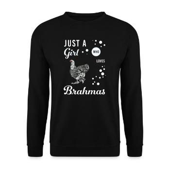Brahma Chicken I Chicken Poultry Motif for - Unisex Sweatshirt - black - Front - Alina (178cm) & Michal (187cm)