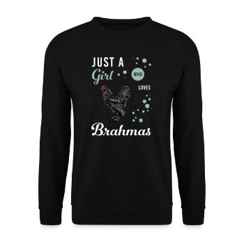 Brahma Chicken I Chicken Poultry Motif for - Unisex Sweatshirt - black - Front - Alina (178cm) & Michal (187cm)