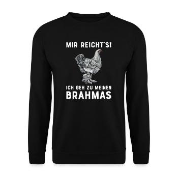 Brahma Hühner I Chicken Geflügel Motiv für - Unisex Pullover - Schwarz - Vorne - Alina (178cm) & Michal (187cm)