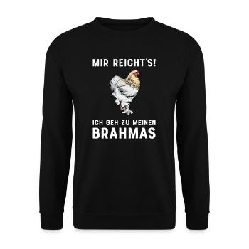 Brahma Hühner I Chicken Geflügel Motiv für - Unisex Pullover - Schwarz - Vorne - Alina (178cm) & Michal (187cm)