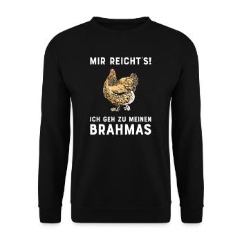 Brahma Hühner I Chicken Geflügel Motiv für - Unisex Pullover - Schwarz - Vorne - Alina (178cm) & Michal (187cm)