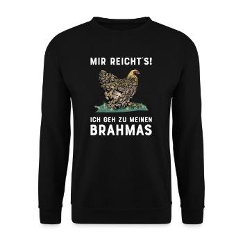 Brahma Hühner I Chicken Geflügel Motiv für - Unisex Pullover - Schwarz - Vorne - Alina (178cm) & Michal (187cm)