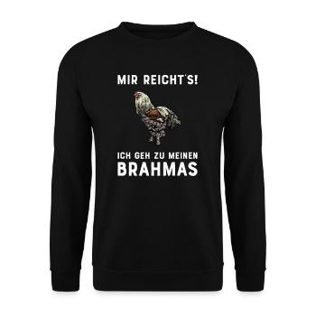 Brahma Hühner I Chicken Geflügel Motiv für - Unisex Pullover - Schwarz - Vorne - Alina (178cm) & Michal (187cm)