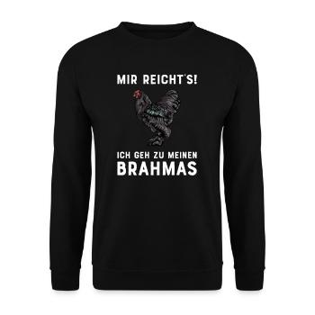 Brahma Hühner I Chicken Geflügel Motiv für - Unisex Pullover - Schwarz - Vorne - Alina (178cm) & Michal (187cm)