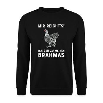 Brahma Hühner I Chicken Geflügel Motiv für - Unisex Pullover - Schwarz - Vorne - Alina (178cm) & Michal (187cm)